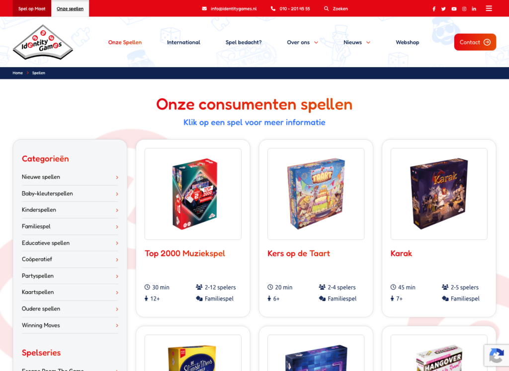 Identity Games – spellenoverzicht
