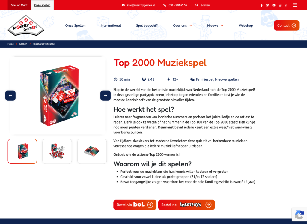Identity Games – spelpagina Top 2000